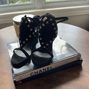 Giuseppe Zanotti studded wedge sandals.
